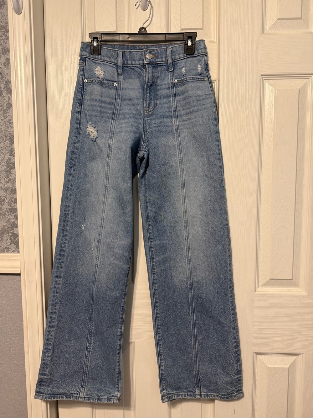 Express Light Blue High-Rise Wide Leg Jeans